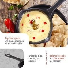 0.5-Quart Cast Iron Saucepan, Seasoned Small Melting Pot with Flaxseed Oil