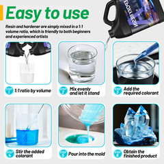 Bulk 4 Gallon Epoxy Resin 1:1 Kit Crystal Clear, UV Resistant, Self Leveling