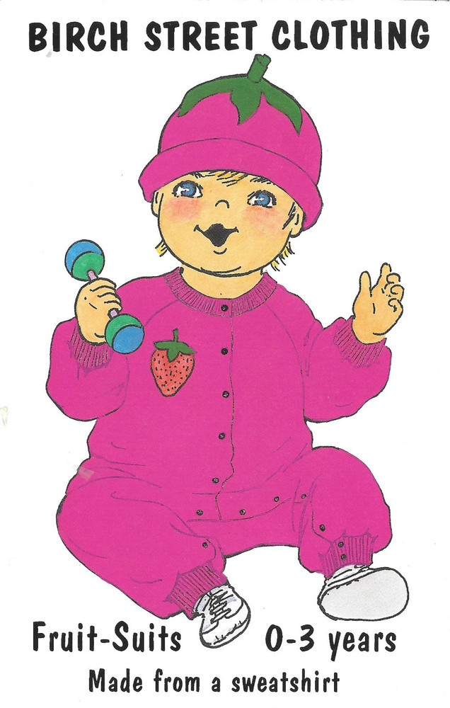 Uncut Birch Street Clothing Unisex Fruit-Suit Sewing Pattern Size: 0-3 Years Old