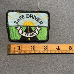 Vintage Safe Driver 3 Years Road Sun Patch Trucking Trucker Freight L7