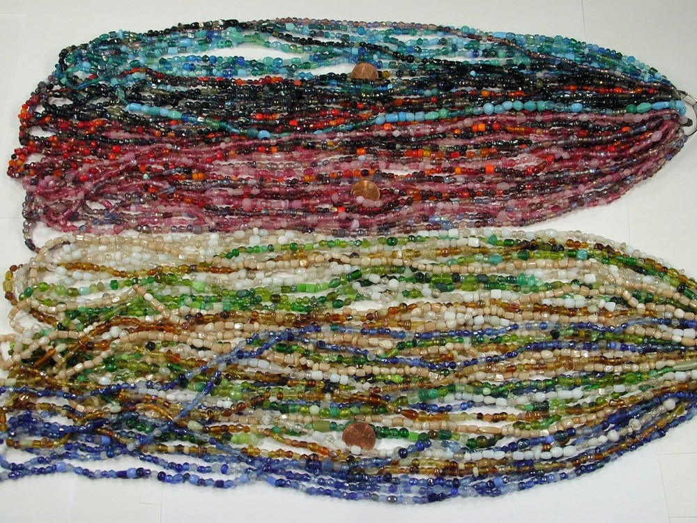 30 Strands 36″ India Handmade Assorted Color Glass Beads Wholesale Bulk (CT-60)