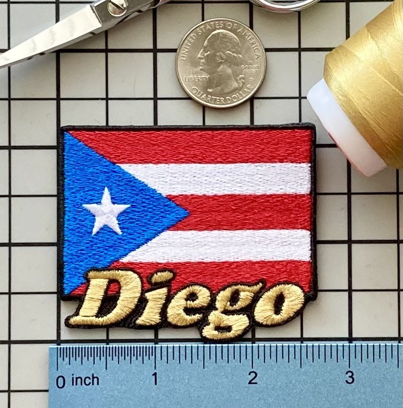Flag of Puerto Rico Patch Personalized Custom Iron-on Badge/Name Tag/ Great Gift