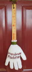 GRANDMA’S PADDLE Soft Stuffed Mitten Hand on Hanging Ruler Wall Decor 22″