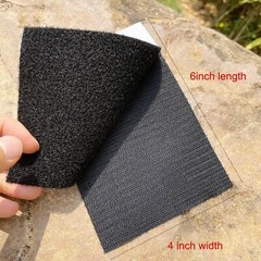 4” x 6” Heavy Duty Patch Hook and Loop Self Adhesive Black Inch Large Set
