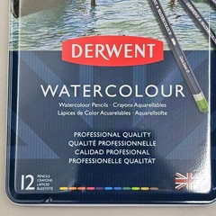 DERWENT Watercolour Pencils (12 Count) Metal Tin for Art