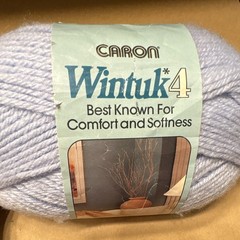Caron Wintuk 4 & Lion Brand Hometown USA Yarn Lot 2 Skeins Periwinkle/White