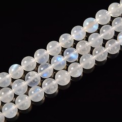 AAA Cream White Rainbow Moonstone Smooth Round Beads Size 6mm-12mm 15.5” Str