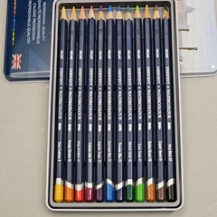 DERWENT Watercolour Pencils (12 Count) Metal Tin for Art