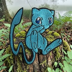 Mew Pokémon Embroidery Patch 3.00″ X 2.00″ / 4.01″ X 3.79″ Multi Colors