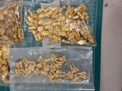 Gold Tone Metal Jewelry Findings Lot Bulk Craft Supplies Charms Beads Connectors