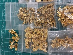 Gold Tone Metal Jewelry Findings Lot Bulk Craft Supplies Charms Beads Connectors