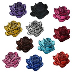 #5172 2 3/4″ Rose Flower Embroidery Iron On Applique Patch