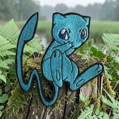 Mew Pokémon Embroidery Patch 3.00″ X 2.00″ / 4.01″ X 3.79″ Multi Colors