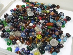 2 Pounds Assorted Shapes and Sizes Old Stock India Handmade Glass Beads (Y-68)⭐