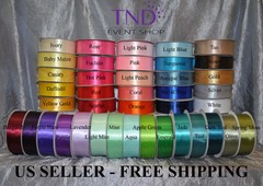 SATIN RIBBON 100% POLYESTER 50 YD/100 YD ROLL 1/4″ 3/8″ 5/8″ 7/8″ 1.5″ WIDE