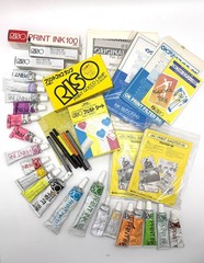 Huge RISO Print Gocco Consumables Lot – Masters Inks Bulbs Screens Pens Filters