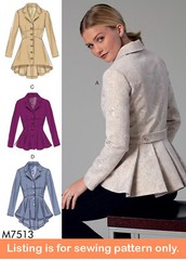 SEWING PATTERN Womens Clothes Clothing Jacket Formal Blazer Suit Coat Plus 7513