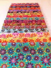 102 piece Crazy Daisy pre cut charm pack 5″ squares 100% cotton fabric quilt