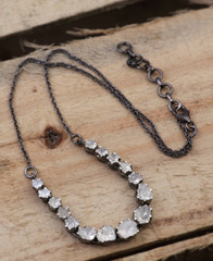 Rose Cut Polki Necklace 925 Silver Diamond Bridal Necklace Victorian Jewelry