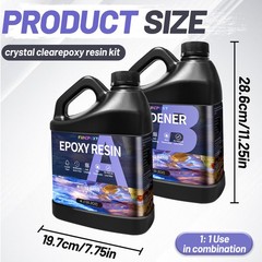 Bulk 4 Gallon Epoxy Resin 1:1 Kit Crystal Clear, UV Resistant, Self Leveling