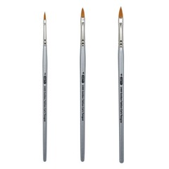 AS-27 Golden Taklon Synthetic Cat’s Tongue Brush Set 3 pcs