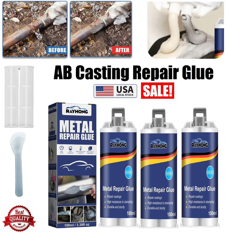 3× Metal Repair Paste AB Casting Repair Glue Industrial Heat Cold Weld Sets US