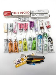 Huge RISO Print Gocco Consumables Lot – Masters Inks Bulbs Screens Pens Filters