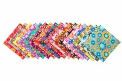 102 piece Crazy Daisy pre cut charm pack 5″ squares 100% cotton fabric quilt
