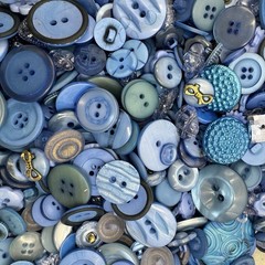 Mixed Lot Dyed Navy/Dk Blue Premium Buttons All Sizes For Embellishments