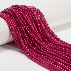 Natural Ruby Smooth Round Beads Size 2mm 3mm 15.5” Strand