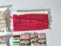 Vintage Ruffled Lace Trim Lot Stretch Craft Fabric Unknown Measurements