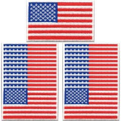 Laughing Lizards Bulk American Flag Patches (25-Pack) | 2″ x 3″ Standard Size Ir