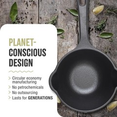 0.5-Quart Cast Iron Saucepan, Seasoned Small Melting Pot with Flaxseed Oil