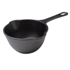 0.5-Quart Cast Iron Saucepan, Seasoned Small Melting Pot with Flaxseed Oil