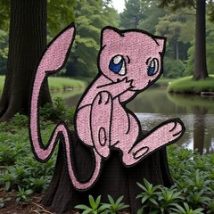 Mew Pokémon Embroidery Patch 3.00″ X 2.00″ / 4.01″ X 3.79″ Multi Colors