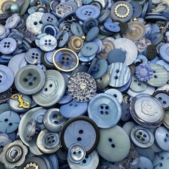 Mixed Lot Dyed Navy/Dk Blue Premium Buttons All Sizes For Embellishments