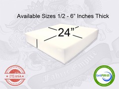 24″ x 24″ Square Upholstery Cushion Replacement Foam Sheet – FREE SHIPPING