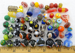 175 Multi-color Glass Beads Assorted Mix Wholesale Bulk Lot Lampwork Murano