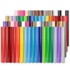 65 Pack Permanent Vinyl, Self Adhesive Vinyl Sheets for Cutting Machine, Perm…