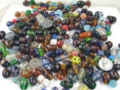 2 Pounds Assorted Shapes and Sizes Old Stock India Handmade Glass Beads (Y-68)⭐