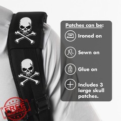 Laughing Lizards Skull Patches 3-Pack – Iron On Skeleton Halloween Appliques