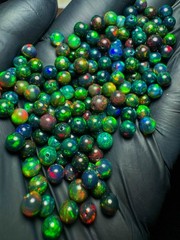 Black Ethiopian Opal Balls, 10 Pcs Lot Fire Beads Multicolor Flash (5-5.5) MM.