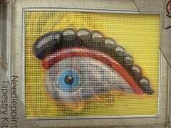 Rto Printed needlepoint tapestry 20×25 Cm Kit With Floss Evil Eye