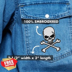 Laughing Lizards Skull Patches 3-Pack – Iron On Skeleton Halloween Appliques