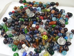 2 Pounds Assorted Shapes and Sizes Old Stock India Handmade Glass Beads (Y-68)⭐