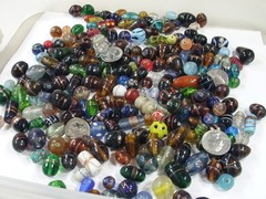 2 Pounds Assorted Shapes and Sizes Old Stock India Handmade Glass Beads (Y-68)⭐