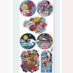 Violette Stickers – Japanese Flowers – 1 Japan Floral Art Sticker Sheet – Crafts