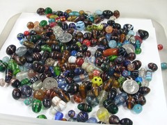 2 Pounds Assorted Shapes and Sizes Old Stock India Handmade Glass Beads (Y-68)⭐