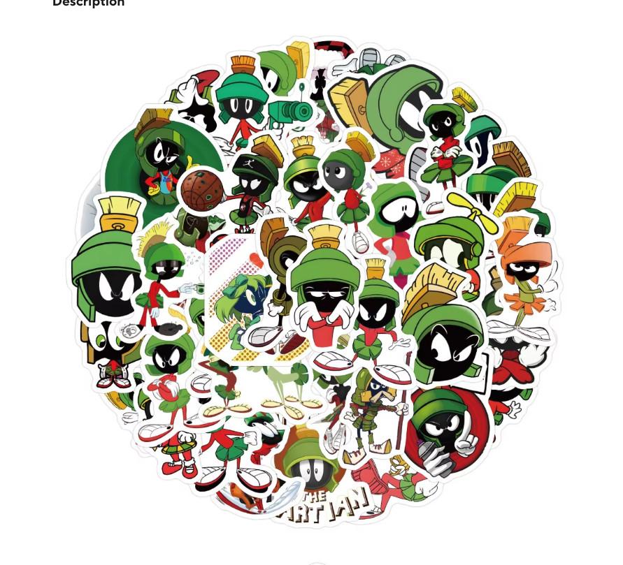 MARVIN THE MARTIAN-50 STICKERS-UNBRANDED-NEXT DAY FREE SHIPPING