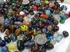 2 Pounds Assorted Shapes and Sizes Old Stock India Handmade Glass Beads (Y-68)⭐